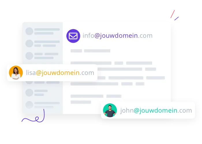 Illustratie van inkomende e-mails van verschillende afzenders.